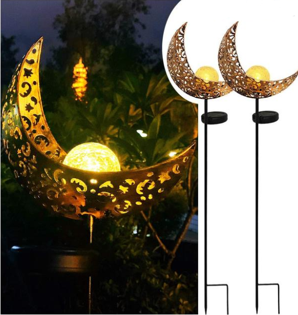 LED Solar Flame Garden Light Metal LED